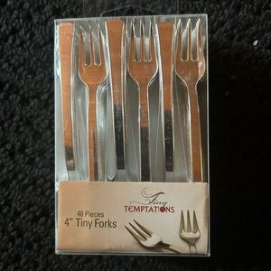 Temptations Silver Tiny Forks - 48 pieces